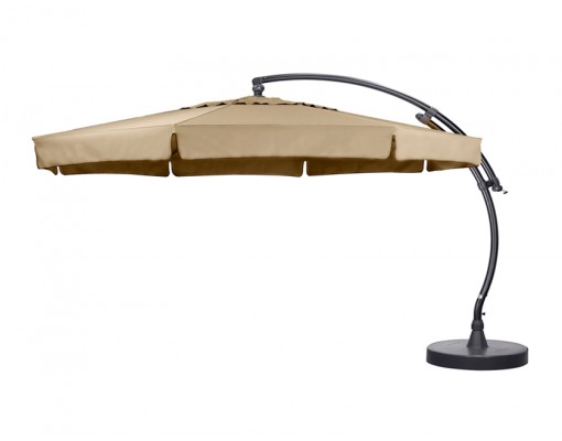 Parasol déporté Sun Garden - Easy Sun classique avec volants - toile Olefin Taupe clair